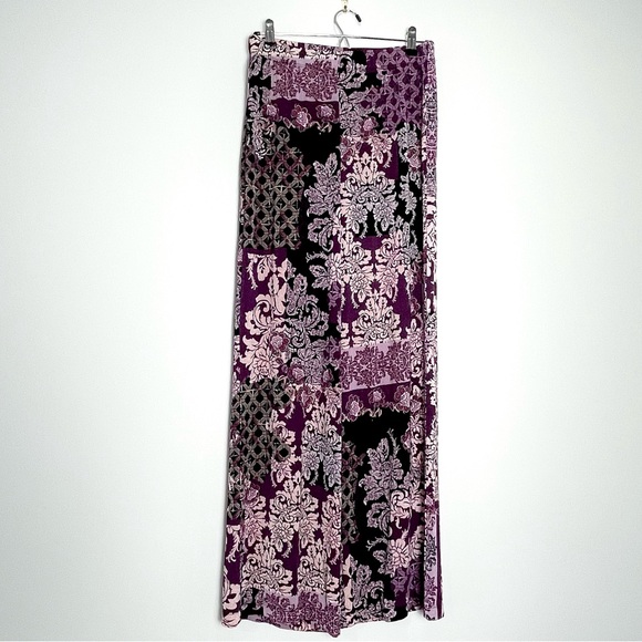 Chico's Pants - CHICO'S Palazzo Pants Purple Floral Elastic Waist Stretch Wide Leg Size 4/6 R